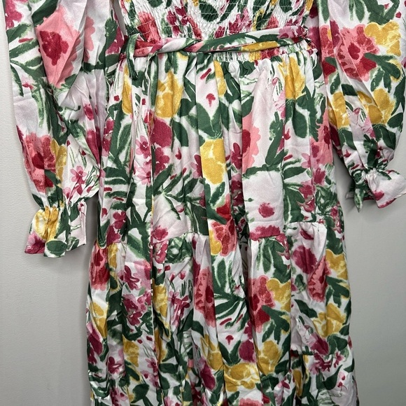 New! Simplee High Waist Lolita Dress Printed Open Back Square Neck Flare - Picture 5 of 13